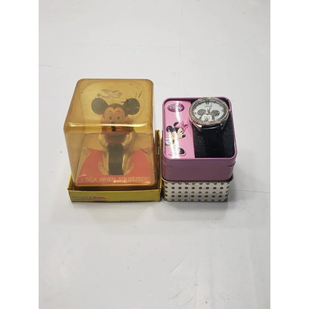 Lot of 2 Mickey Mouse Talking Time & Accutime Disney Mickey Mouse MR2133 Watches